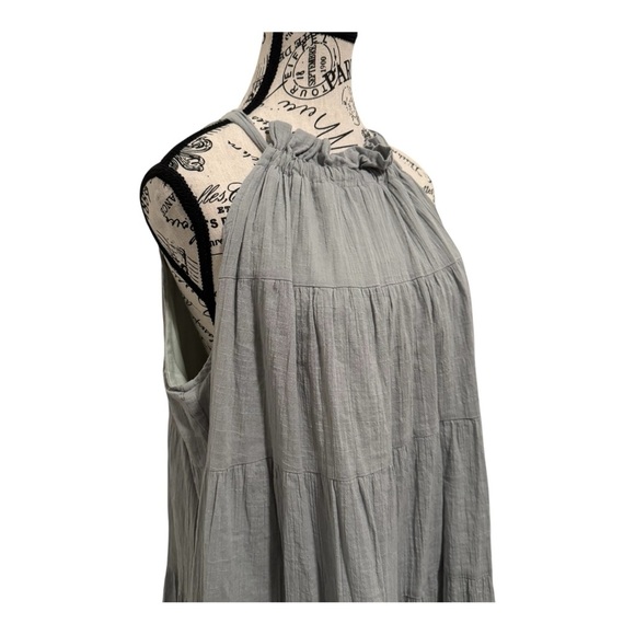 Listicle Gray Asymmetrical Tiered Sundress L Large (stain on inner) - Picture 4 of 14